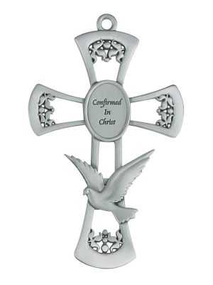 6in Pewter Confirmation Cross Boxed