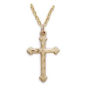 Gold over Sterling Silver Cross Boxed
