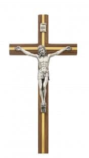 10 in. Walnut Stain Crucifix Boxed