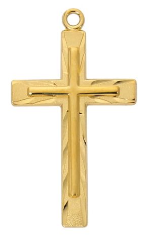 Gold over Sterling Silver Cross Boxed