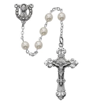 Pearl Madonna Rosary Boxed
