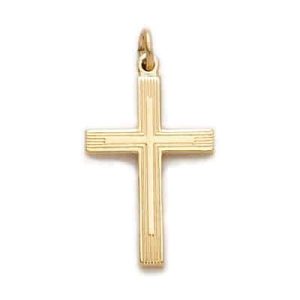 Gold over Sterling Silver Cross Boxed