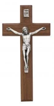 8 in. Walnut Stain Crucifix Boxed