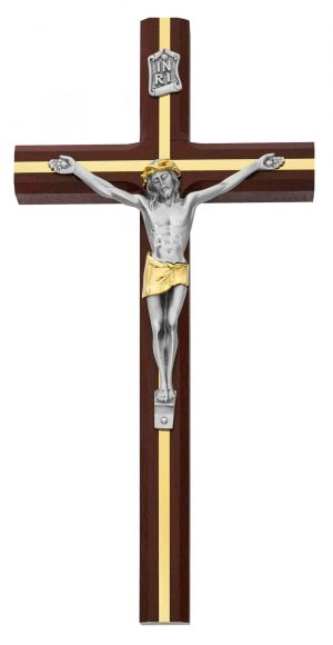 10 in. Cherry Crucifix Boxed