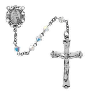 Crystal Swarovski Bead Rosary Boxed