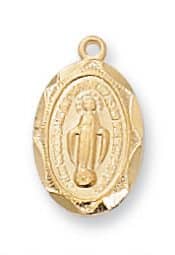 Gold on Sterling Miraculous Baby Pendant Boxed