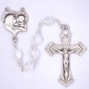 Crystal Sterling Mother Child Rosary Boxed
