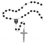 6mm Black Rosary with Chalice, Boxed