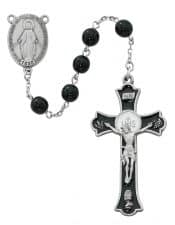 Black Holy Mass Crucifix Rosary Boxed