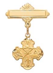 Gold on Sterling 4way Baby Pin Boxed
