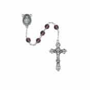 Dark Purple Glass February Rosary Boxed