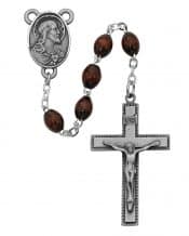 Brown Wood Rosary Boxed