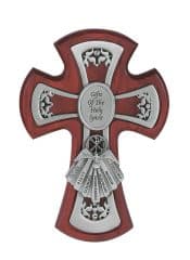 6in Cherry and Pewter Gifts of the Spirit Cross Boxed