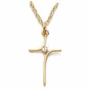 Gold over Sterling Silver Cross Boxed