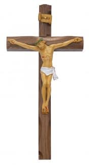 10 in. Walnut Stain Crucifix Boxed