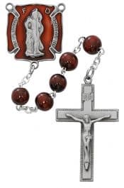 Red Wood with Red Florian Rosary Boxed