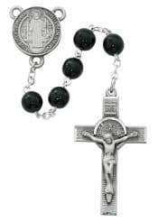 Black Wood St Benedict Rosary Boxed