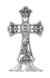 4.5 in Baby Boy Standing Cross Boxed