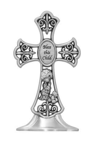 4.5 in Baby Boy Standing Cross Boxed