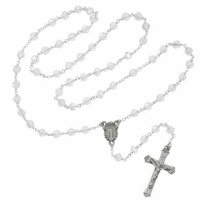 Crystal Tin Cut Rosary Boxed