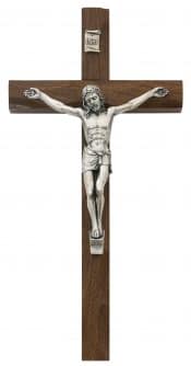 10 in. Walnut Crucifix Boxed