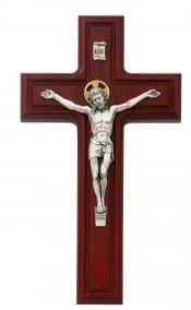 10 in. Cherry Crucifix Boxed