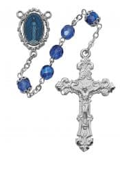 Blue Glass Rosary Boxed