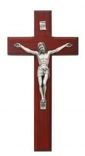 8 in. Cherry Crucifix Boxed