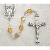 Amber Glass November Rosary Boxed