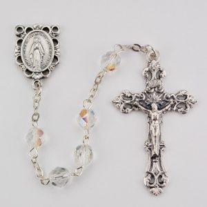 Aurora Glass April Rosary Boxed