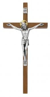 10 in. Walnut Stain Crucifix Boxed