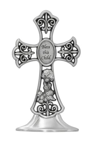 4.5 in Baby girl Standing Cross Boxed