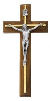 10 in. Walnut Stain Crucifix Boxed