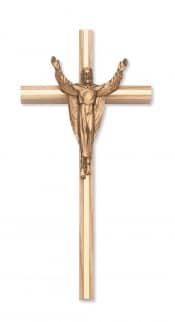 10 in. Oak Crucifix Boxed