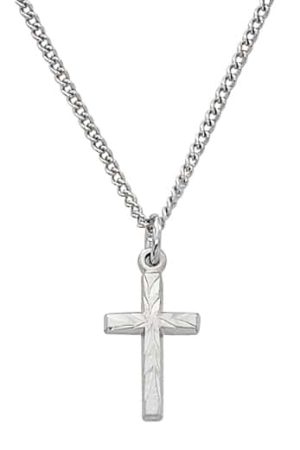 Sterling Cross on Baby Chain and Boxed