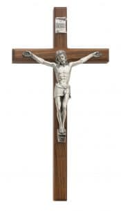 12 in. Walnut Crucifix Boxed