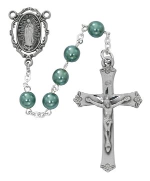 Teal Our Lady of Guadalupe Rosary Boxed