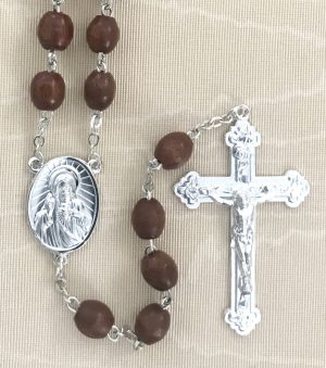 Brown Wood Rosary Beads
