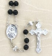 Black Glass Rosary Beads