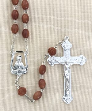 Brown Oval Coco Rosary Beads