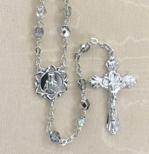 Round Crystal Aurora Borealis Rosary Beads