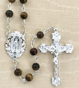 Tigers Eye Gemstone Rosary Bads