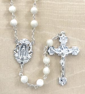 Mother of Pearl Gemstone Rosary Beads