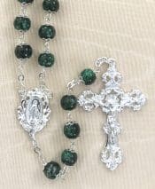 Emerald Double Capped Rosary Beads