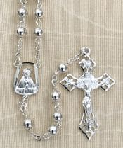 Silver Bead Rosary Beads