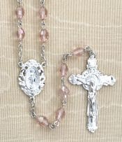 Tin Cut Rose Rosary Beads