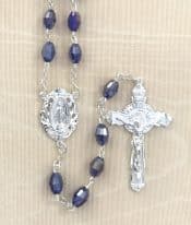 Tin Cut Sapphire Rosary Beads