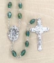 Tin Cut Emerald Rosary Beads
