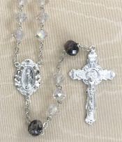 Tin Cut Aurora Borealis Two Color Crystal Rosary Beads