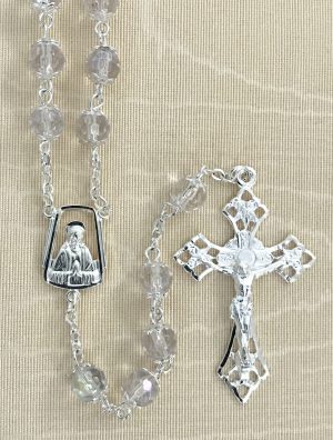 Crystal Glass Double Capped Rosary Beads